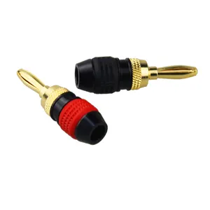 Stackable copper material banana plug connector Gold Plated audio Speaker Banana Jack Plugs