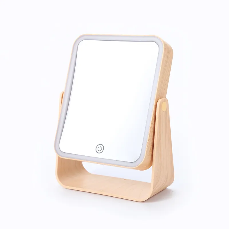 Square Professional Rechargeable Cosmetic Make Up Mirror Travel Portable Luxury Custom Led Makeup Mirror