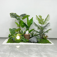 Plantes d'art vertes artificielles Effet naturel Renne Décoration vivante Plantes Cadre décoratif stabilisé Paysage de mousse préservé