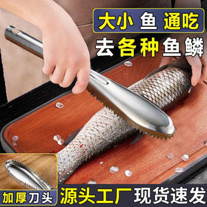 Écailleur à poisson en acier inoxydable Jieyang 430, outil de cuisine robuste et intégré pour le nettoyage des fruits de mer - Product Image 4