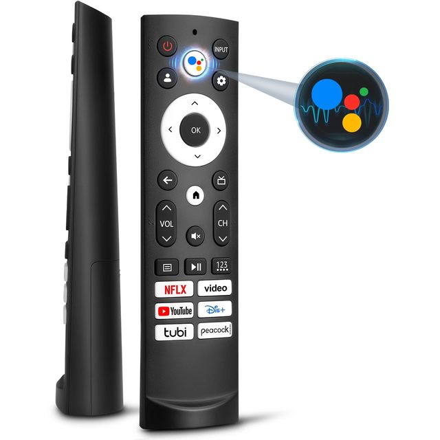 Replacement Remote for Hisense Google TV - Voice Control, One-Touch App Shortcuts, Works with QLED/ULED/Mini-LED Series