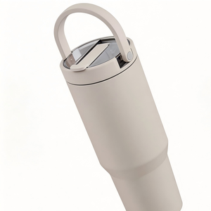 Bicchiere Termico Emode da 32oz in Acciaio Inox a Doppia Parete con Coperchio, Cannuccia e Manico Pieghevole per Caffè Freddo - Product Image 3
