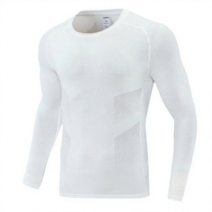 Men's Summer Lightweight Sportswear High Stretch Breathable Long Sleeve T-Shirt Quick Dry Fitness <b>Tights</b> Spandex/Polyester Four - Product Image 3