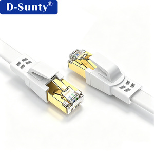 Cable de Conexión Plano Cat8 STP al por Mayor, OEM, 30AWG, 100% Cobre Desnudo, RJ45, Cable LAN Blindado, PVC, 0.5-30 Metros - Product Image 5