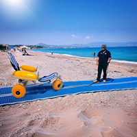 Tapis anti-sable pour passerelle de plage, robuste, enroulable, pour l'accès des fauteuils roulants et des poussettes