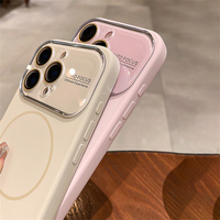 Coque de téléphone liquide avancée pour iPhone 17 16 14 15 13 Pro Max, avec chargement magnétique, protection d'objectif en verre, en silicone, pour couple