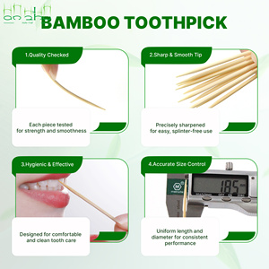 Nuovi Stuzzicadenti in Bambù Monouso OEM a Doppia Punta <span class=keywords><strong>per</strong></span> Produzione con Etichetta Privata 2026 - Product Image 2