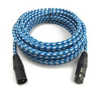 Kabel Audio XLR Braided High-Fidelity Lossless Langsung dari Pabrik, Kombinasi 3-Pin Male Female, Mikrofon Live, Tembaga Murni, PVC