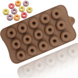 Moule manuel personnalisé en silicone à 15 cavités pour gâteaux, donuts, biscuits, chocolat, bonbons DIY, sans BPA, OEM/ODM - Product Image 1