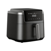 Nouvelle friteuse à air numérique 9L multifonctionnelle sans huile, four à air chaud avec 8 préréglages, arrêt automatique et protection contre la surchauffe pour usage domestique et commercial