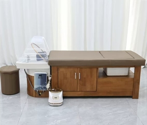 Solid wood hair washing and haircutting salon dedicated water circulation steam heating water foot <b>bath</b> integrated bed - Product Image 3