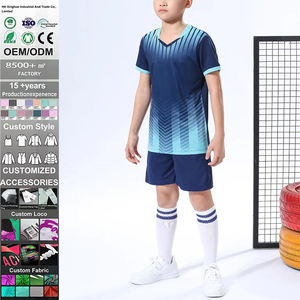 Wholesale Custom Football Soccer <b>Jersey</b> Heat-Transfer Printed Breathable Quick Dry Crew Neck <b>Short</b> Sleeve Polyester/Cotton - Product Image 1