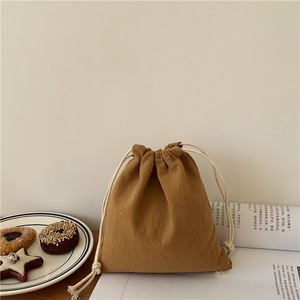 Sac de rangement en toile de coton mousseline blanc et noir, grande capacité, avec cordon de serrage, personnalisable avec logo, pour cadeaux, vente en gros - Product Image 3