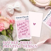Buku Nota Tamu Warna Pink, Kertas Pesanan Restoran, Cetak Dua Sisi, 50 Lembar untuk Penagihan dan Pencatatan Pesanan
