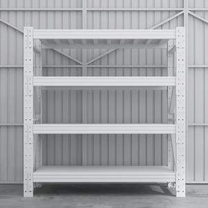 Estantería de Almacenamiento Multicapa, 4 Niveles Ajustables, Acero Q235 con Recubrimiento en Polvo Blanco, Estante para Almacén - Product Image 1