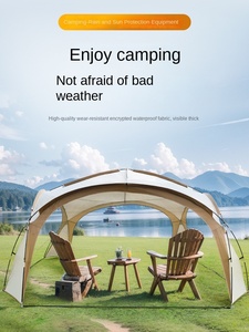 Camping Tente Auvent Étanche Abri Soleil Écran Résistant UV Maison Gazebos Grandes Tentes pour la Randonnée Familiale en Plein Air - Product Image 5