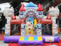 Toboggan géant commercial gonflable parc d'attractions Dragon Castle Double toboggan gonflable pour enfants et adultes