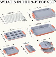 Ensemble de moules à pâtisserie en acier aluminisé robuste avec revêtement céramique, poignées en silicone, sans PFAS, PTFE et PFOA, pour usage domestique