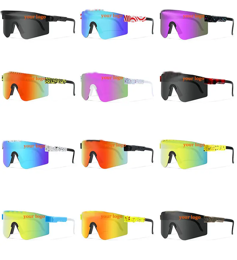 In stock Oversized Frame Men Women One Piece Lens Custom Shades Sports Bicycle Glasses Fashion Cycling Windproof Sunglasses