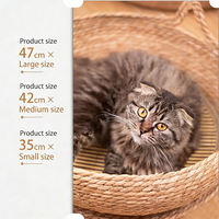 Lit pour chat en rotin tressé à la main, en herbe naturelle, amovible et lavable, griffoir intégré, frais en été, best-seller, livré en carton
