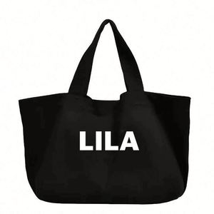 LILA High Quality Personalized Recycled for Daily Use Traveling Cotton <b>Canvas</b> Tote Bag - <b>Large</b> White Shopping Bag - Product Image 2