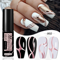 Nouveau gel métallique à tirer pour nail art, gel de dessin de lignes métalliques en or et argent classiques, gel UV en gros pour ongles en gel
