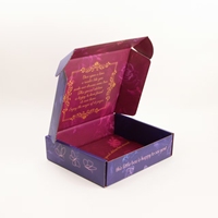 Boîte d'expédition personnalisée en carton ondulé avec dégradé violet, boîte à rabat pour abonnement, boîte cadeau pour cosmétiques, certifiée FSC