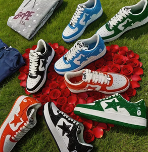 Chaussures de sport respirantes et élégantes en cuir véritable - Chaussures de course décontractées pour hommes de style Bapees originales et populaires, motif camouflage - Product Image 2