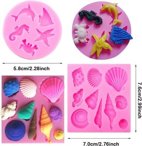 Ocean serie 2 stili fondente stampo in Silicone per alghe mare pesce conchiglia di mare strumenti per torta al cioccolato - Product Image 4