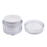 Grosir krim perawatan kulit 15/30/50ML stoples krim akrilik plastik botol pompa pengap kosmetik bening mewah