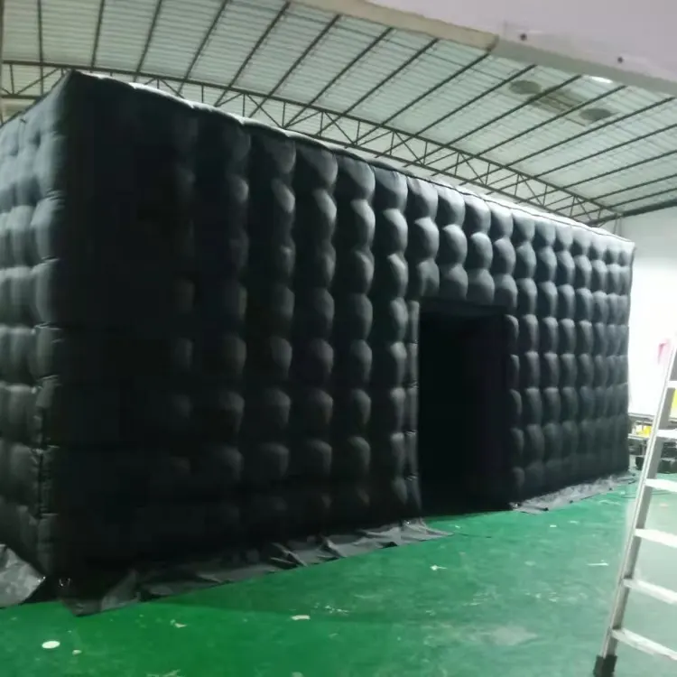 customized giant black inflatable cube bubble tent for event