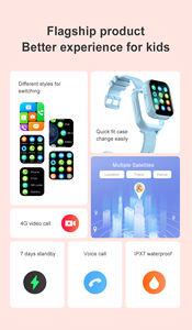 นาฬิกาสมาร์ทวอทช์เด็ก 4G กันน้ำ IP67 พร้อมระบบติดตาม วิดีโอคอล SOS รองรับซิมการ์ด อุปกรณ์สวมใส่สำหรับเด็ก - Product Image 6