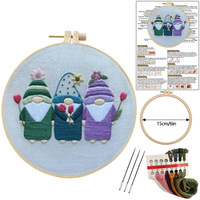 Kit d'aiguille de poinçon brodé à la main motif Animal personnalisé créatif démarreur point de croix bricolage ensemble Kit de broderie pour débutant