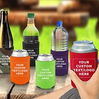 Refroidisseur de canette en néoprène personnalisé promotionnel Sublimation imprimé mousse boisson bière manchon de bouteille support trapu pliable étanche