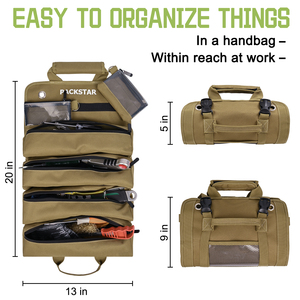 Bolsa <span class=keywords><strong>de</strong></span> Herramientas Enrollable <span class=keywords><strong>de</strong></span> Lona Resistente con 4 Bolsillos Grandes con Cierre, Organizador <span class=keywords><strong>de</strong></span> Herramientas Multiusos para Mecánico <span class=keywords><strong>de</strong></span> Automóviles, <span class=keywords><strong>Electricista</strong></span> - Product Image 3