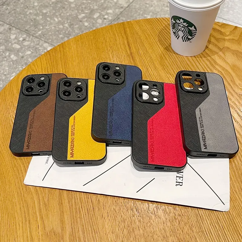 Luxury Matte Soft Leather Phone Case For iPhone 15 14 13 12 11 Pro Max Lens Protection Shockproof Silicone Back Cover
