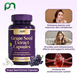 OEM Grape Seed Extract Capsules 200mg Vegan Herbal Antioxidant Polyphenol Supplement Skin Elasticity Cardiovascular Wellness - Product Image 1