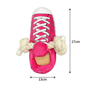 Four cepet moda ayakkabı şekli yumuşak kumaş ile peluş oyuncak köpek dört renk Pet Molar interaktif oyuncak halat ile özel Pet peluş oyuncak - Product Image 6