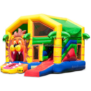 Château gonflable pour enfants avec toboggan, en PVC, combinaison château gonflable et toboggan pour fête de jardin - Product Image 3