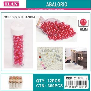 Perline Ilan Abalorio 8 mm rosso Sandia per la creazione di gioielli 12 pezzi - Product Image 3