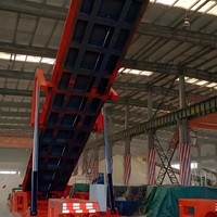 Plateforme de déchargement mobile hydraulique PinYang à basculement arrière, benne basculante pour camions porte-conteneurs destinée aux rizeries et usines de traitement des céréales