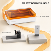 Ensemble de gravure laser XTool M2 10W Deluxe avec module d'impression jet d'encre CMYK et accessoire rotatif RA3 Lite, machine artisanale 3-en-1