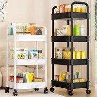 Lage Prijs 3-Tier Mobiele Groenteopslag Rolwagentje Met Wielen Ruimtebesparende Huishoudelijke Organizer Trolleykar