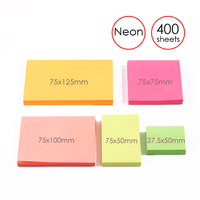 Bloc-notes adhésif Foska, 5 couleurs néon, mini blocs-notes autocollants pour l'école, le bureau et la salle de classe