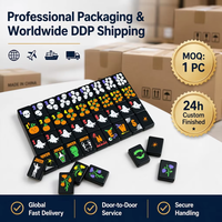 Ensemble de Mahjong Noir Moderne Premium, 166 Tuiles Américaines Gravées, Tuiles Joker Personnalisées, Jeu Portable de Luxe en Acrylique pour Professionnels