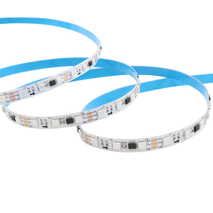 5m 10m 30m rolo 5050 flexível 24v dmx 12v endereçável rgb rgbw rgbic smd ws2811 ws2812b tiras luces luz conduzida inteligente