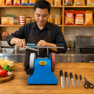 Affûteur de couteaux électrique avec guide d'angle, affûteur de couteaux de cuisine automatique, machine de rectification linéaire pour lames - Product Image 1