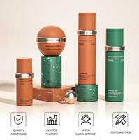 Produk Baru Kosmetik Perawatan Kulit Mewah Set Lengkap Botol Kaca Tutup Ulir Sablon Sutra Warna Kustom OEM/ODM Bentuk Silinder
