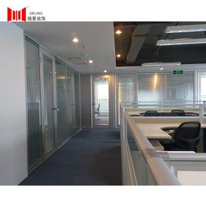 Divisor de Pared para <span class=keywords><strong>Oficina</strong></span>, 2021, Doble Vidrio Templado, Marco de Aluminio, con Persiana Extraíble - Product Image 6