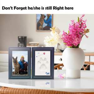 Ahşap köpek resim çerçevesi pençe baskı kil kiti siyah pet pençe anıt fotoğraf çerçevesi ile ıvır zıvırlar - Product Image 6